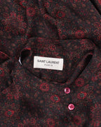 Band Collar Floral Print Shirt