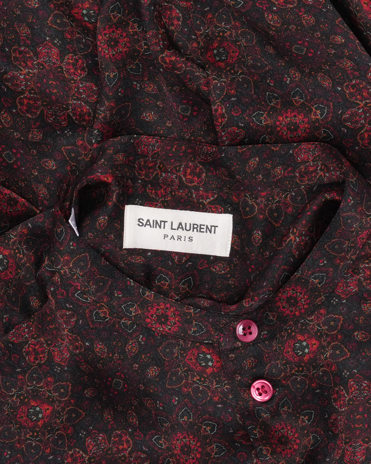 Band Collar Floral Print Shirt