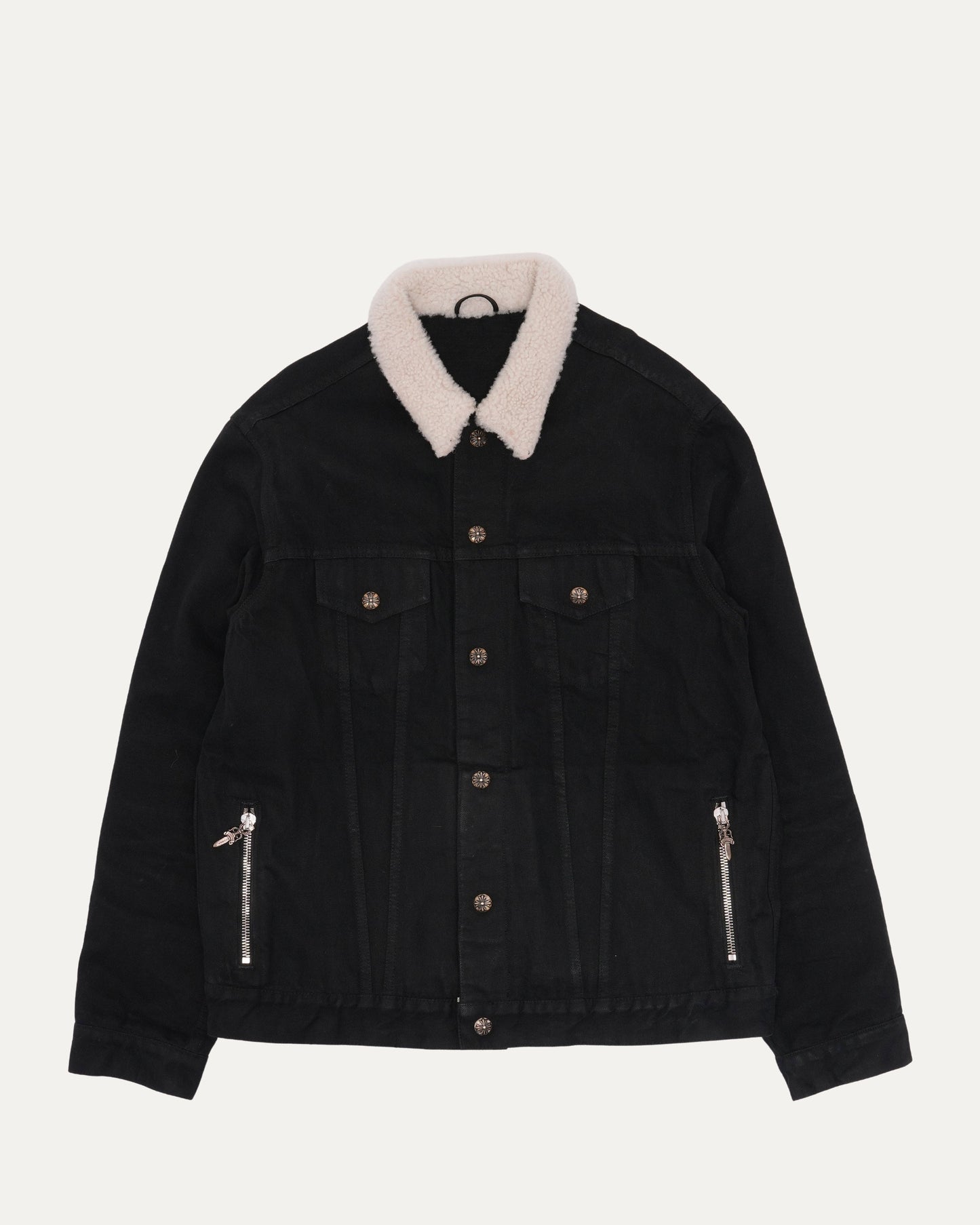 Shearling Collar Denim Trucker Jacket