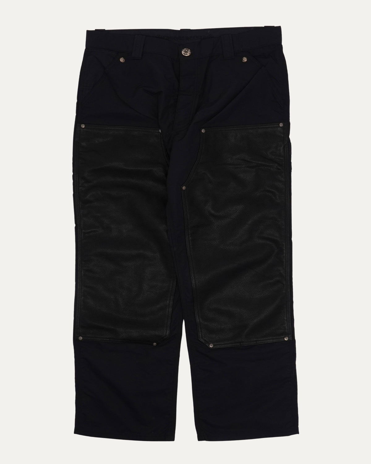 Nylon and Leather Double Knee Pants