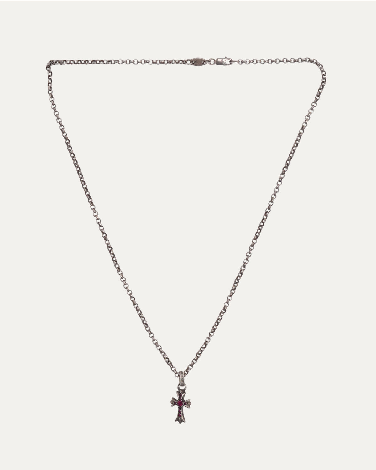 Ruby Baby Fat Pendant on Roll Chain Necklace