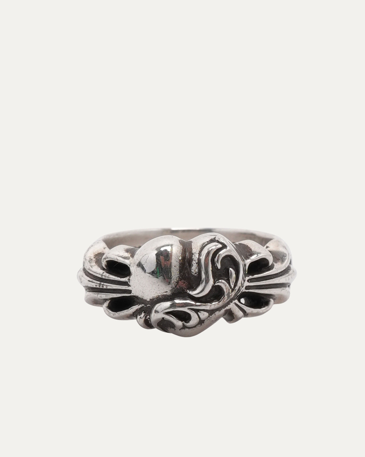 Heart Floral Cross Ring