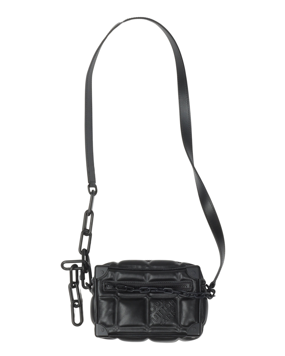 Embossed Puffy Leather Shoulder Bag