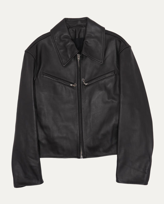 Boxy Leather Blouson