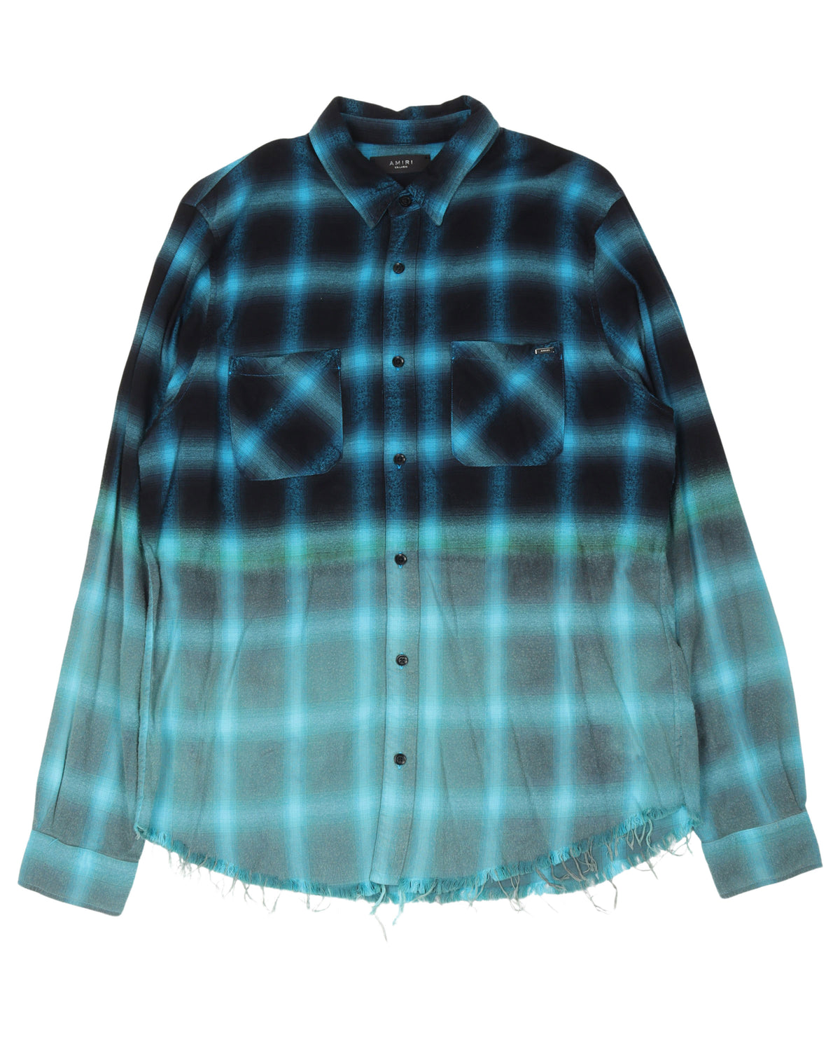 Gradient Plaid Pocket Shirt