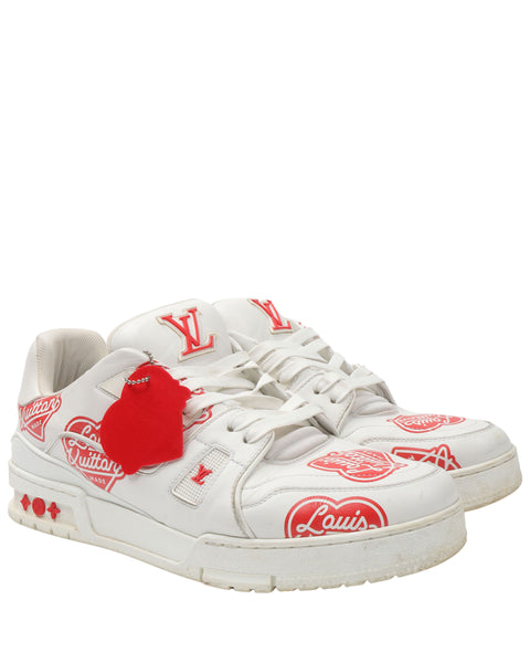 Louis Vuitton, Shoes, Red Sneakers Men 85