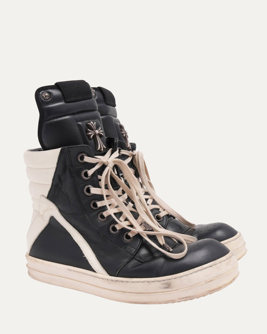 Rick Owens Cross Embellished Geobasket Sneakers