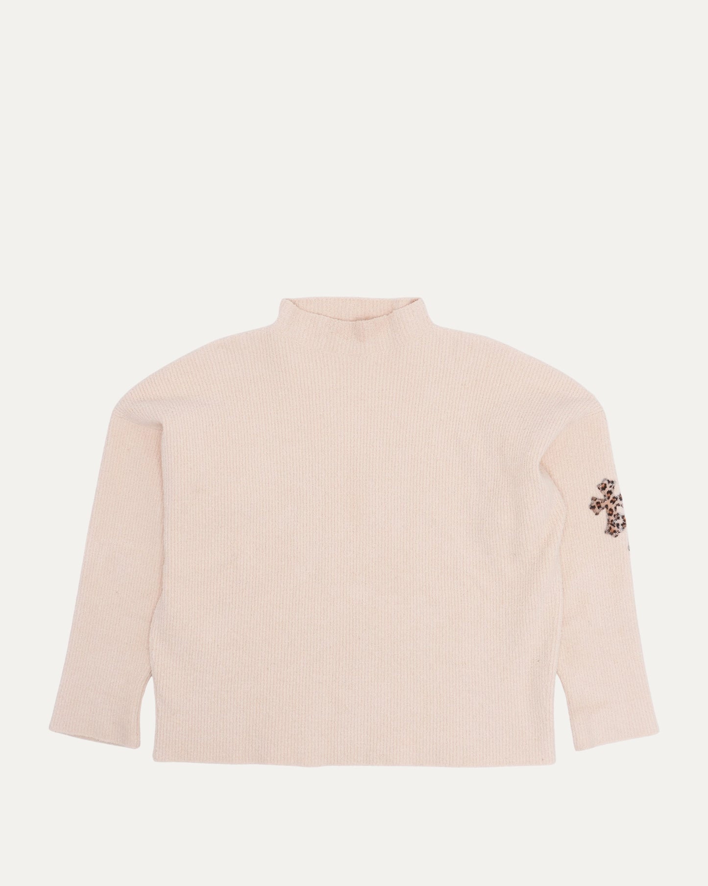 Cross Patch Mock Neck Sweater