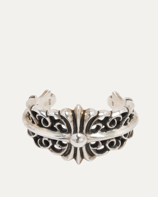 Floral Cross Cuff Bracelet