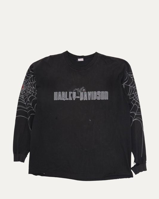 Harley Davidson Black Widow Spider Web Chicago Long Sleeve T-Shirt