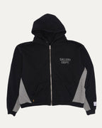 Contrast Panel Logo Zip Up Hoodie