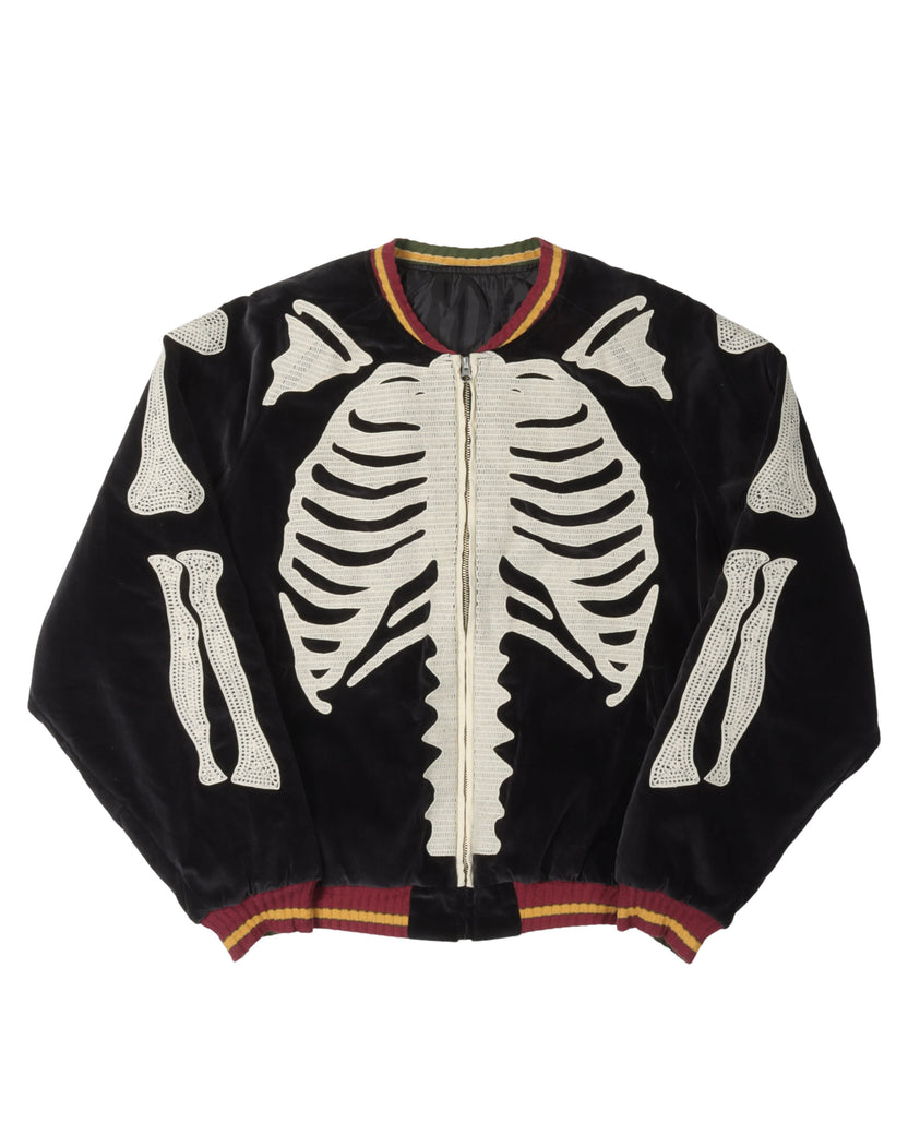 Velveteen Bone Embroidered Souvenir Jacket