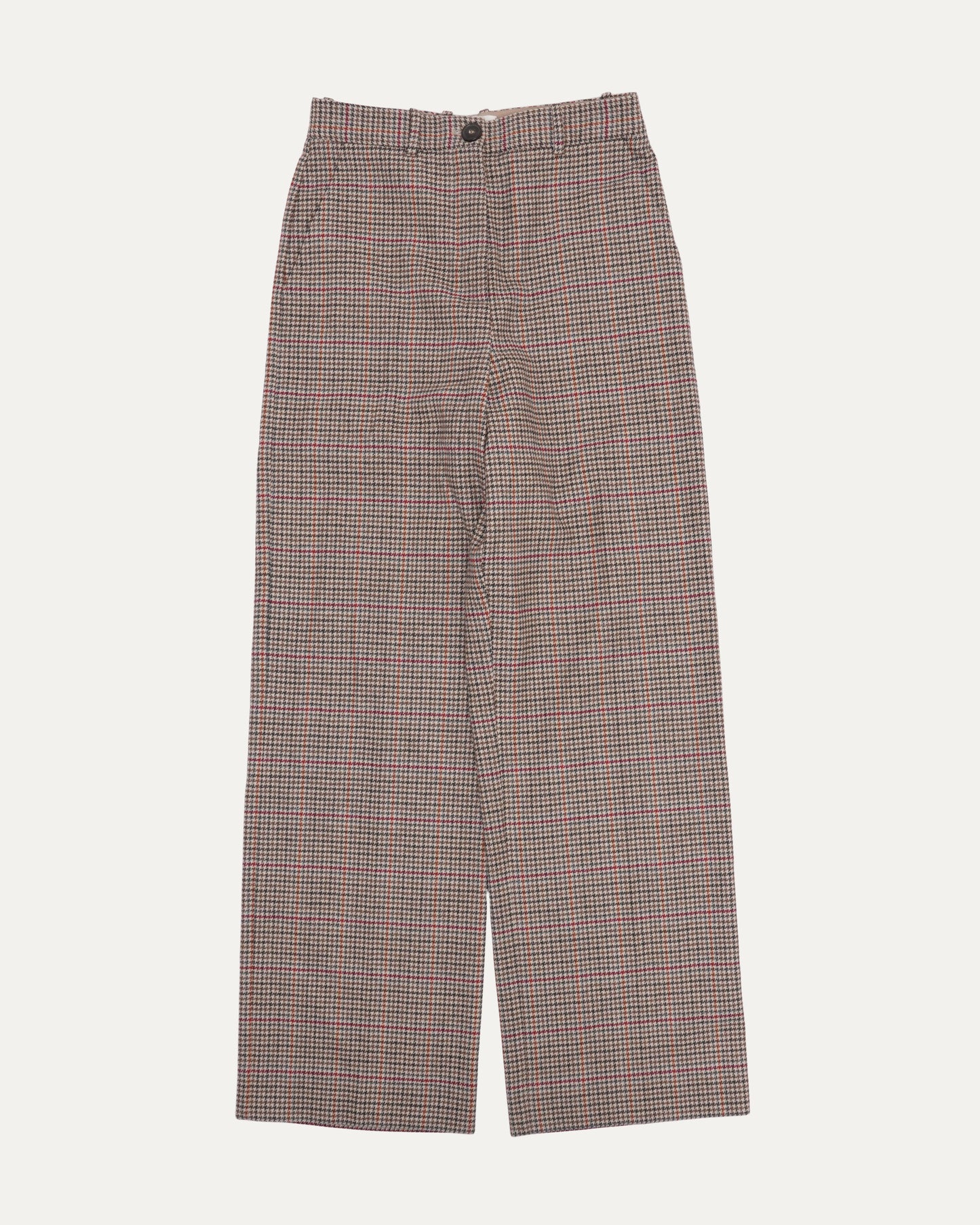 Wool Plaid Trousers