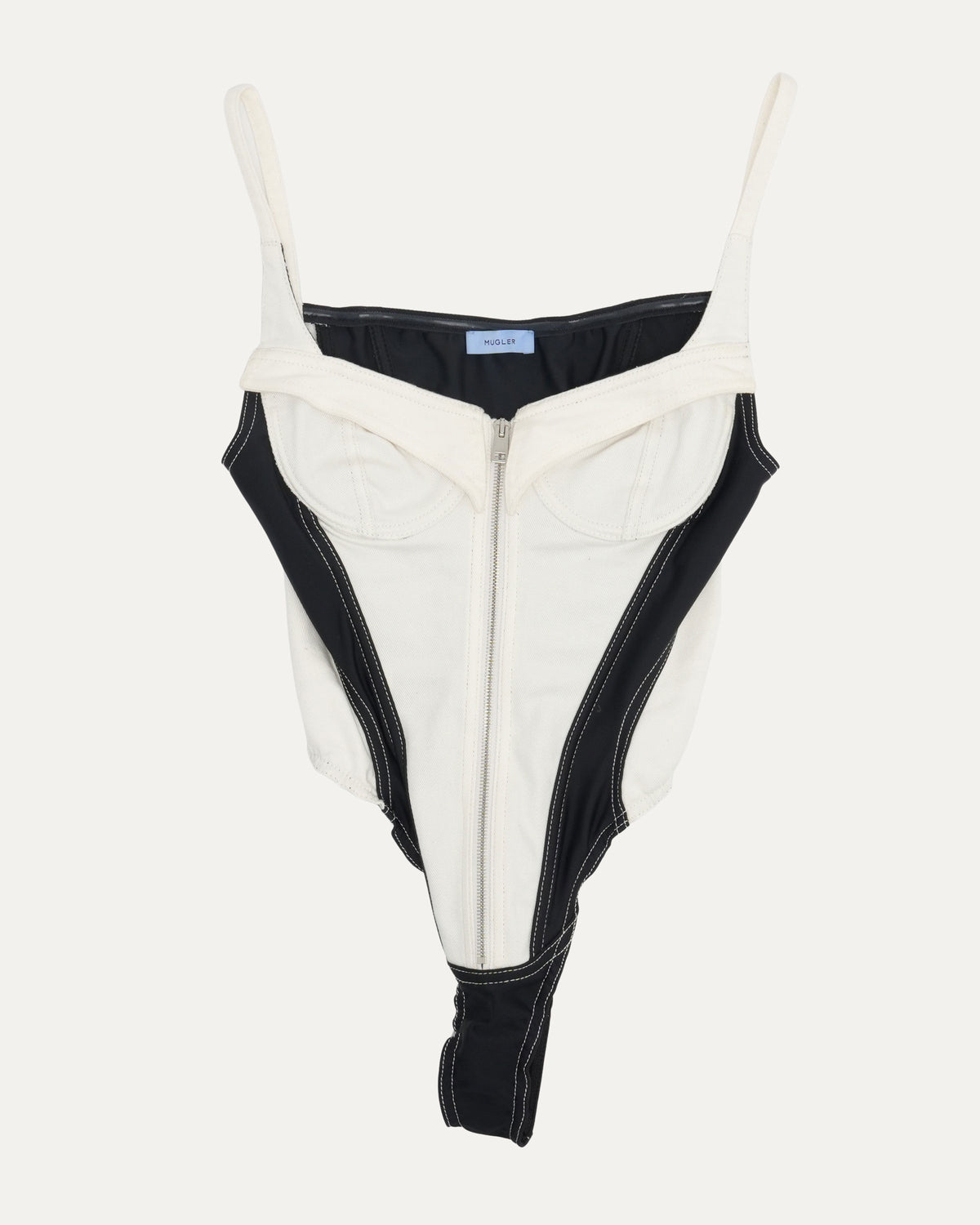 Denim Paneled Bodysuit