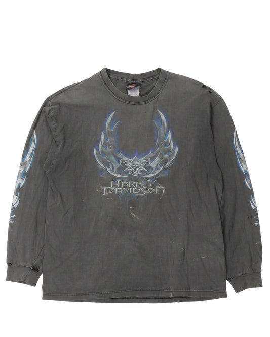 Harley Davidson Metallic Logo Long Sleeve T-Shirt