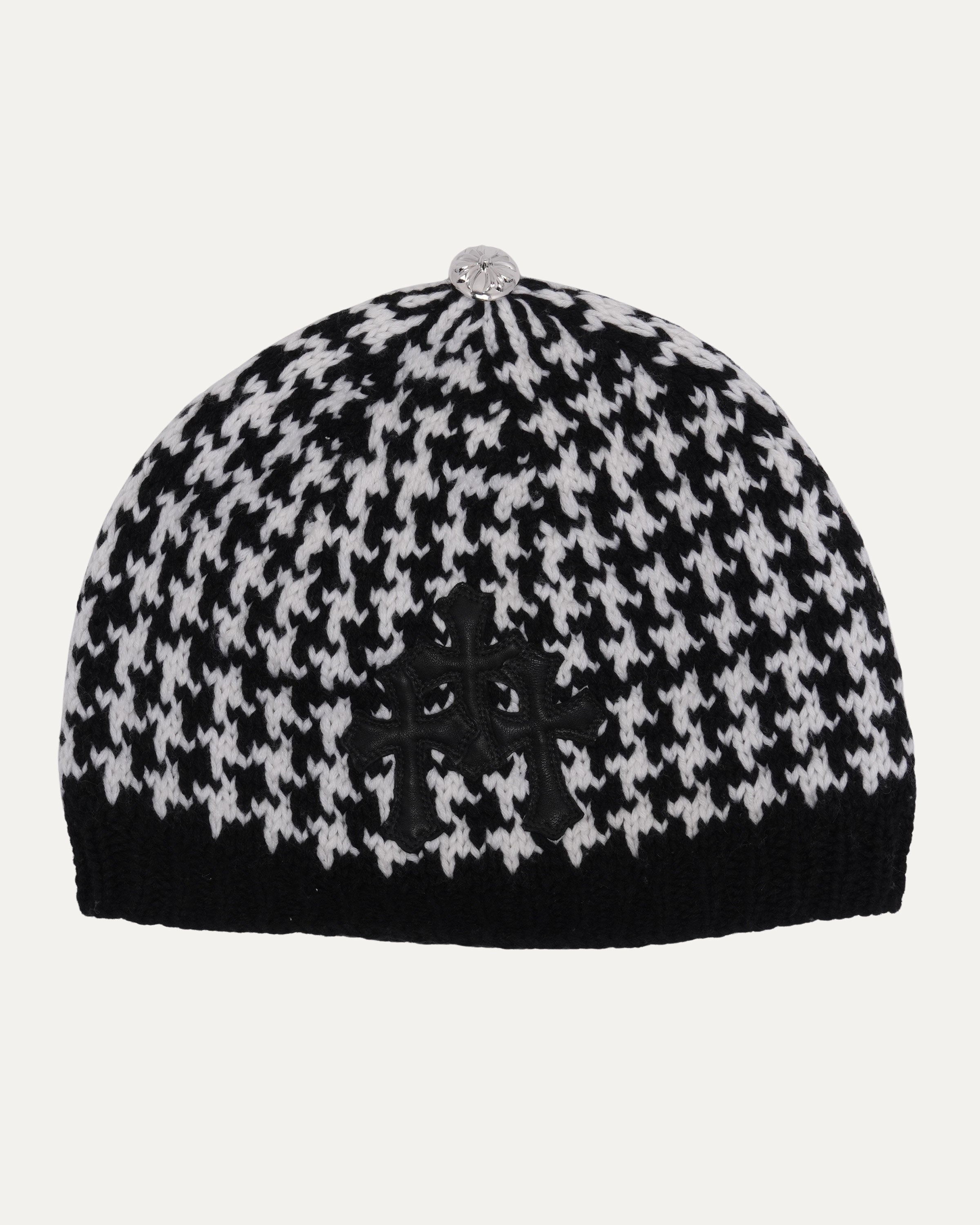 Chrome Hearts Cemetery Cross Patch Houndstooth Beanie – Justin Reed