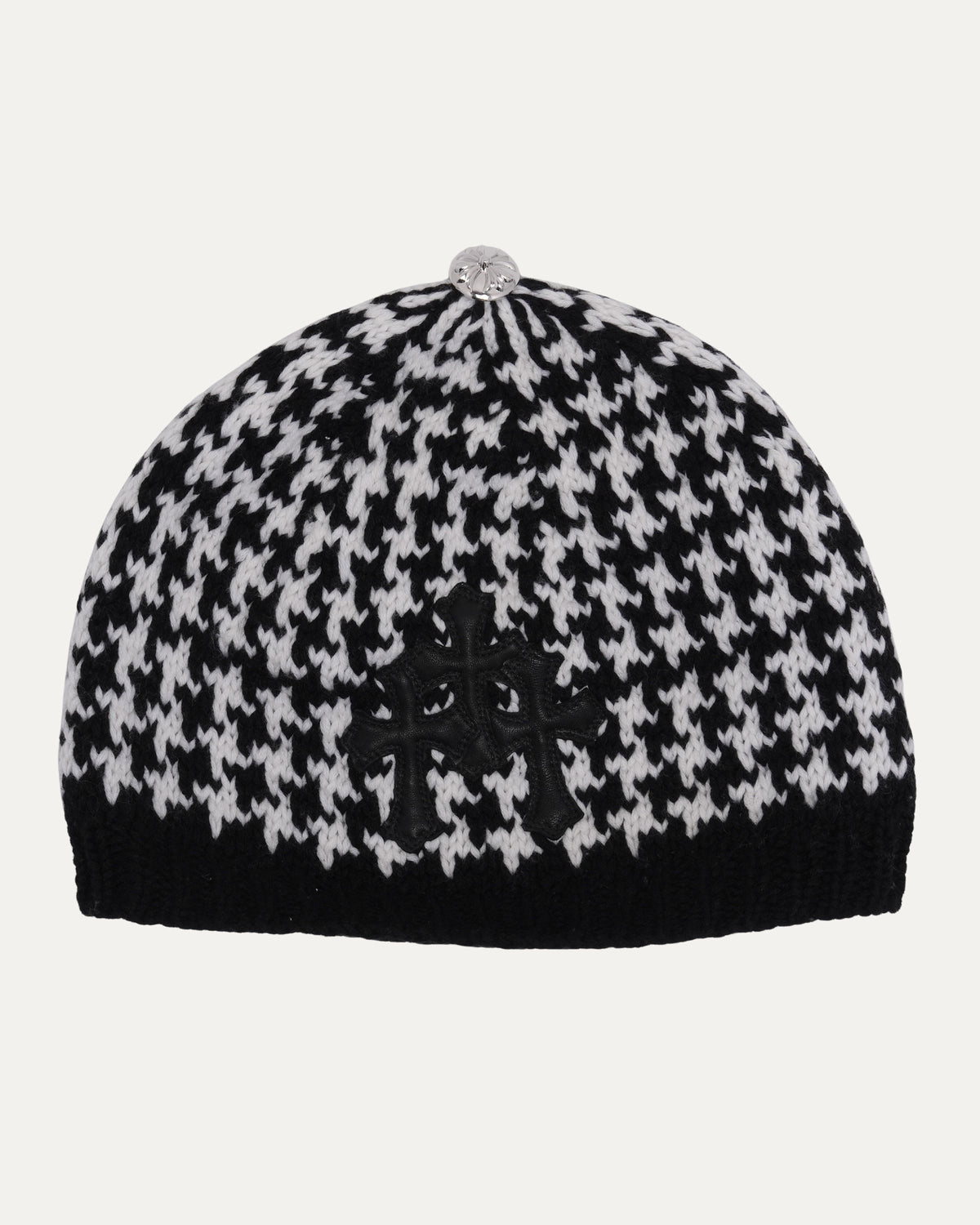 Cemetery Cross Patch Houndstooth Beanie