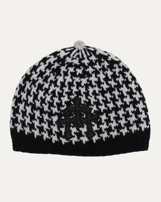 Cemetery Cross Patch Houndstooth Beanie