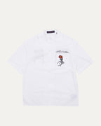 Open Collar Short Sleeved Cotton Shirt