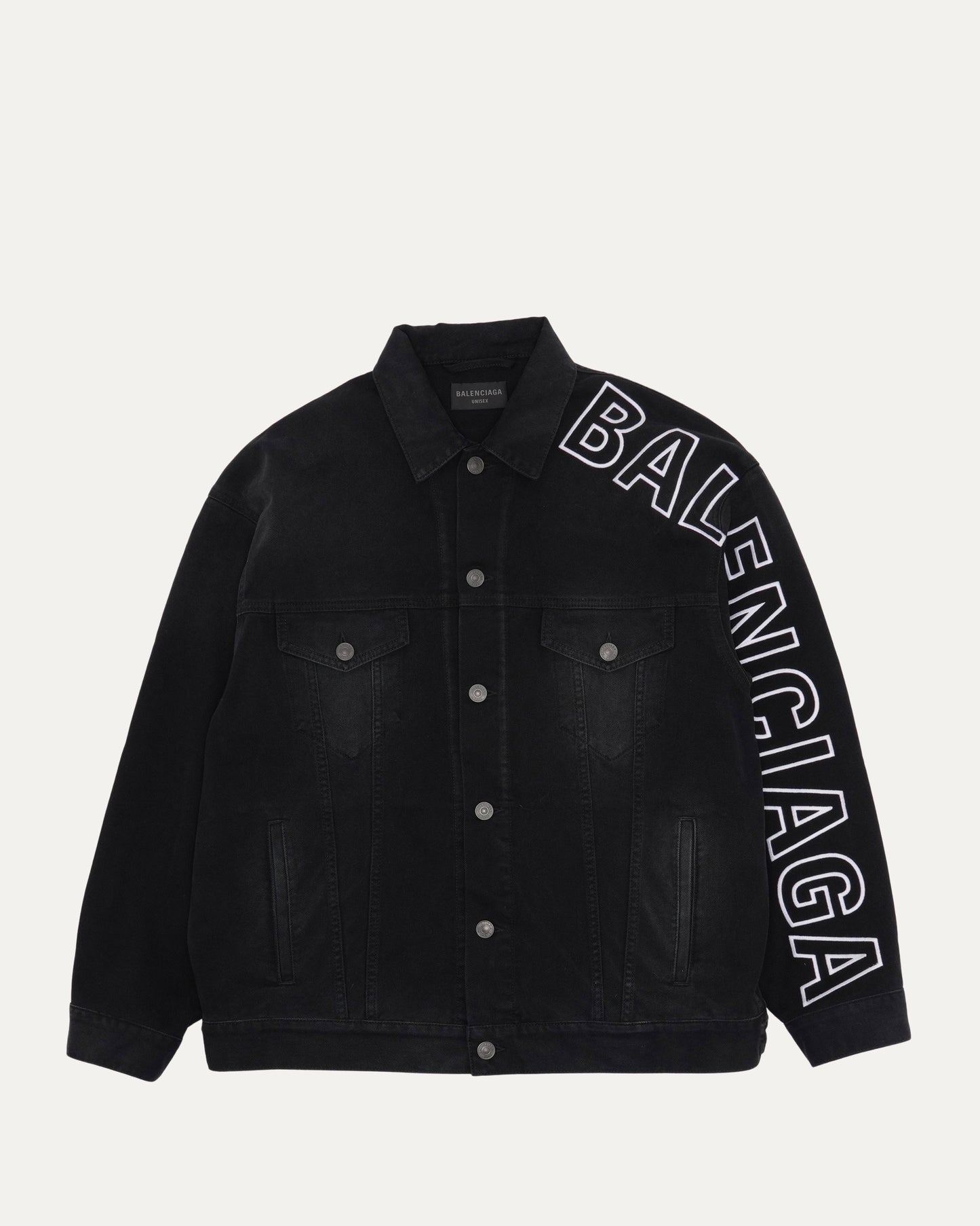 Outline Logo Denim Trucker Jacket