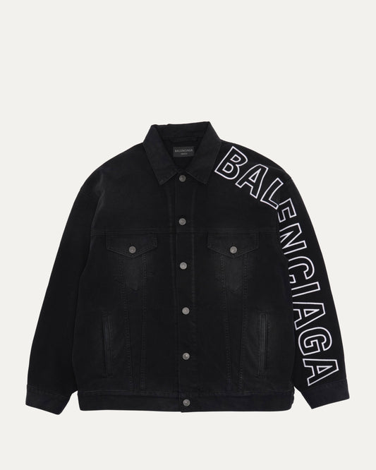 Outline Logo Denim Trucker Jacket