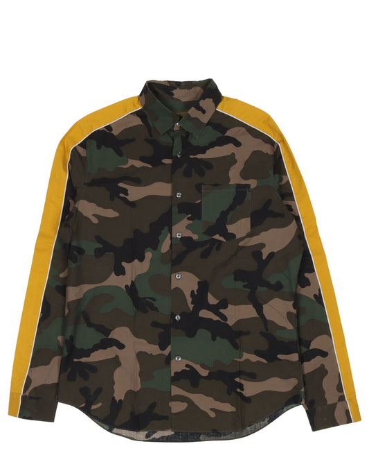 Camouflage Side Stripe Button Shirt