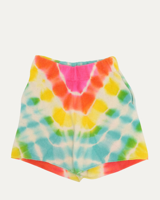 Tie Dye Cashmere Sweat Shorts
