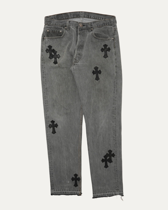 CHROME HEARTS クロムハーツ DNM PANTS CRS BTN クロスボタンフライ 