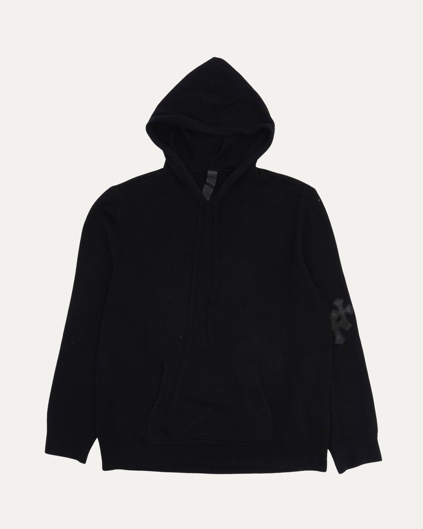 Cross Patch Cashmere Hooded Sweater