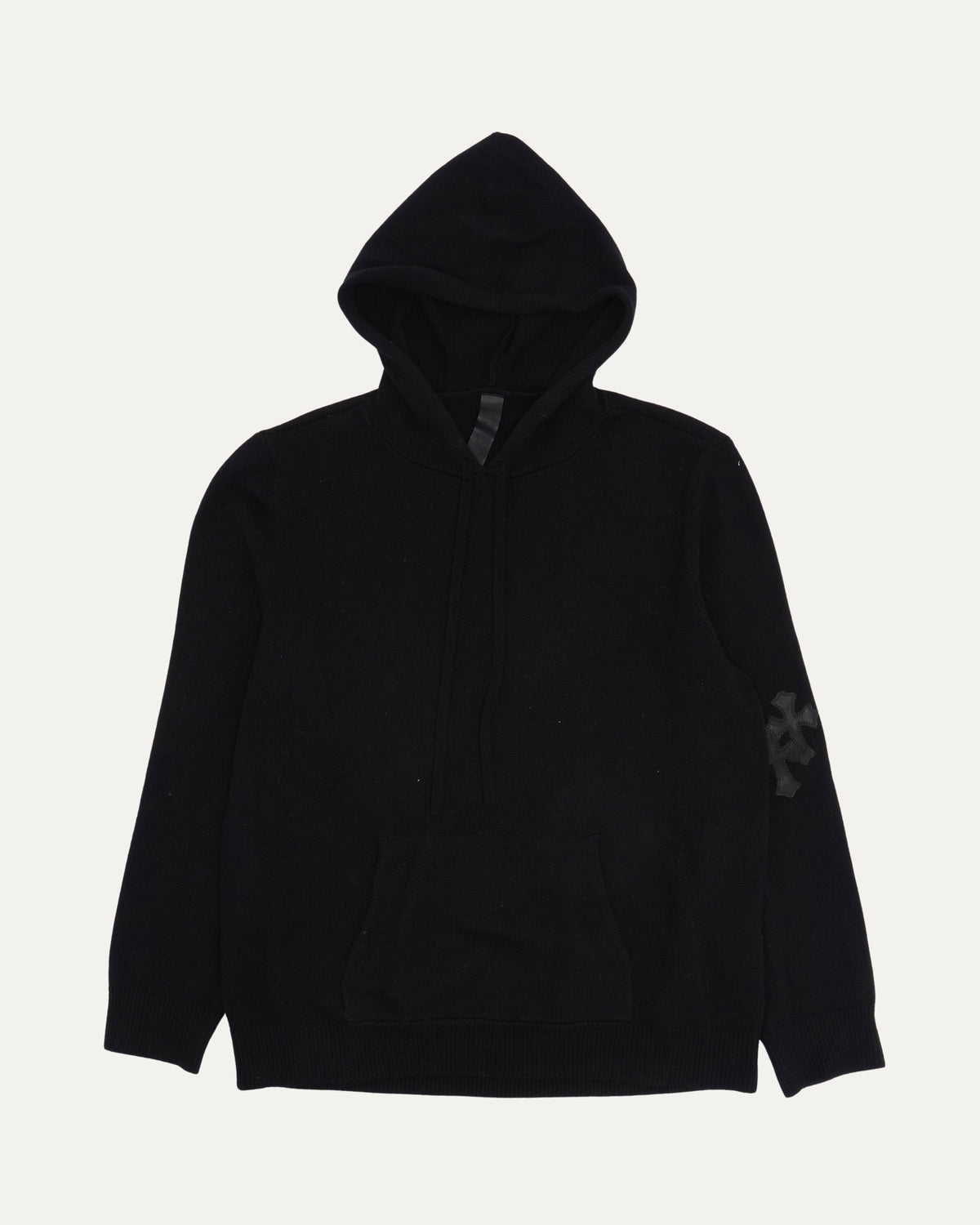 Cross Patch Cashmere Hooded Sweater
