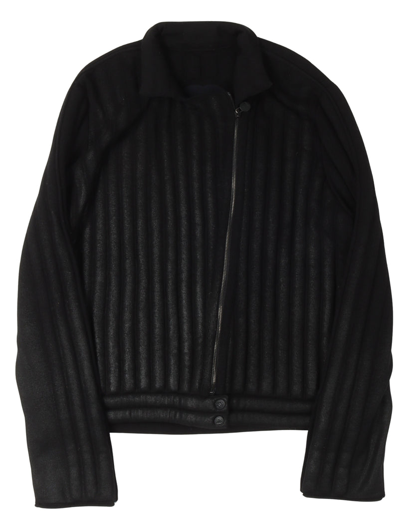 Chanel Zip Up Wool Track Jacket