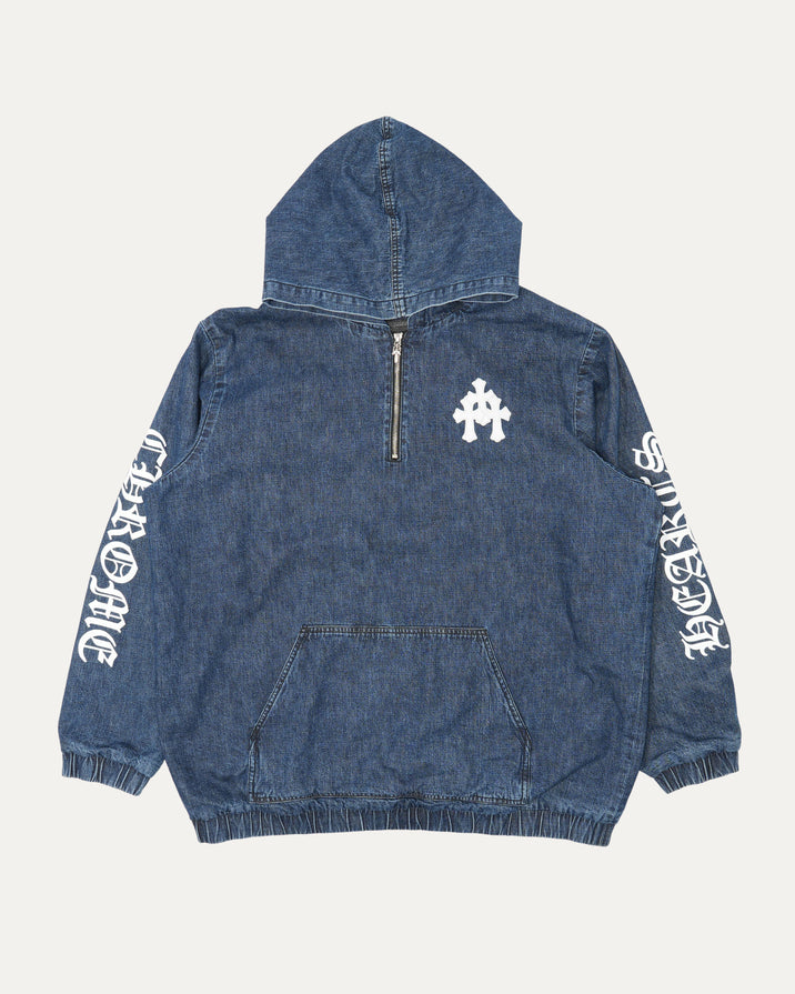 Ruckus Hooded Denim Cross Patch Jacket