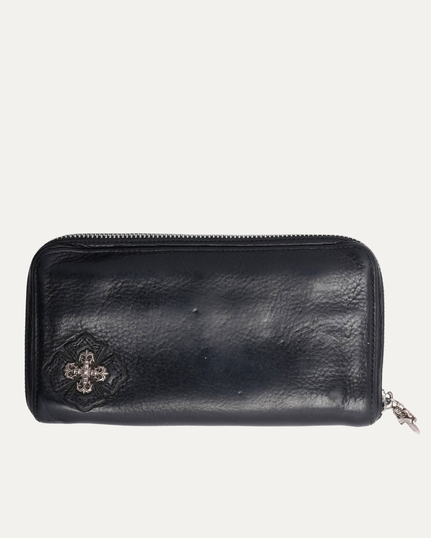 Filigree Plus Cross Embellished Cross Patch Long Zip Wallet