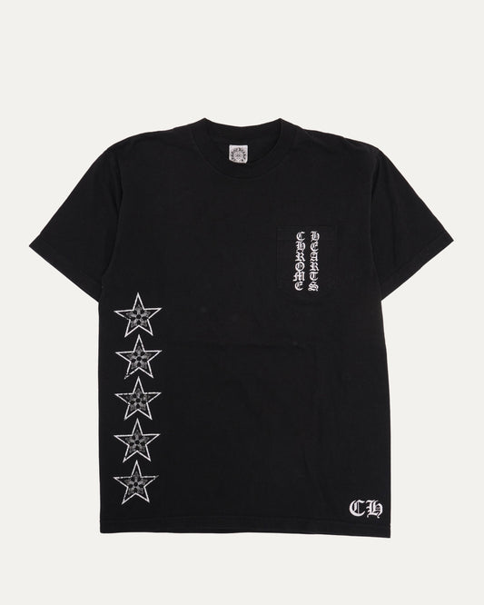 Vintage Vertical Logo Star Pocket T-Shirt