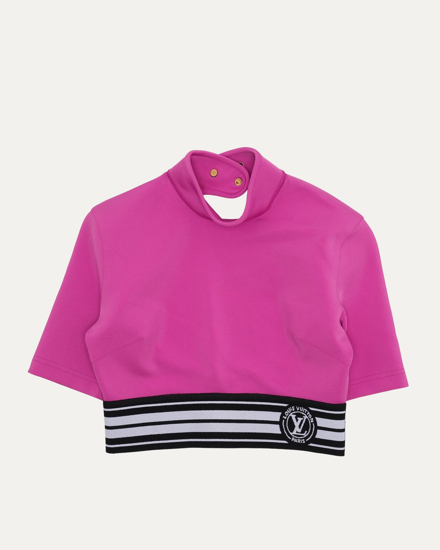 Cropped Neoprene Turtleneck Shirt