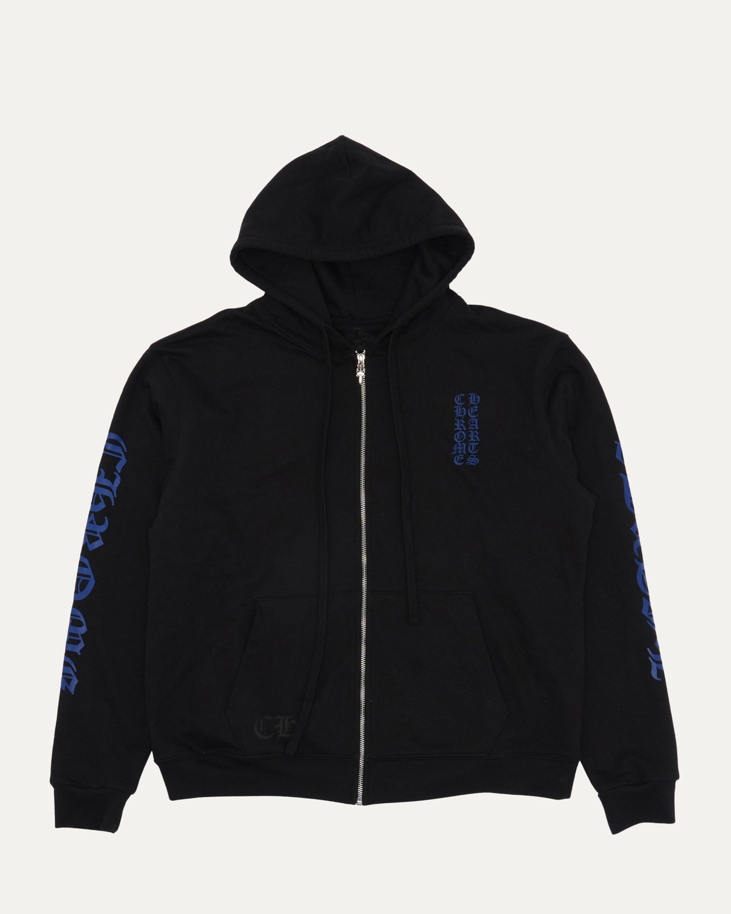Thermal Lined Vertical Logo Zip Up Hoodie
