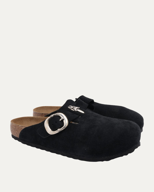 Dagger Embellished Birkenstock Boston Suede Mule