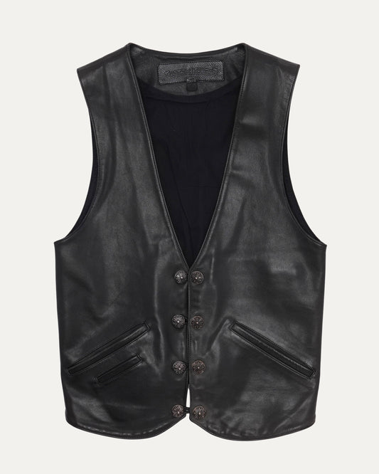 Leather Button Vest