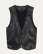 Leather Button Vest