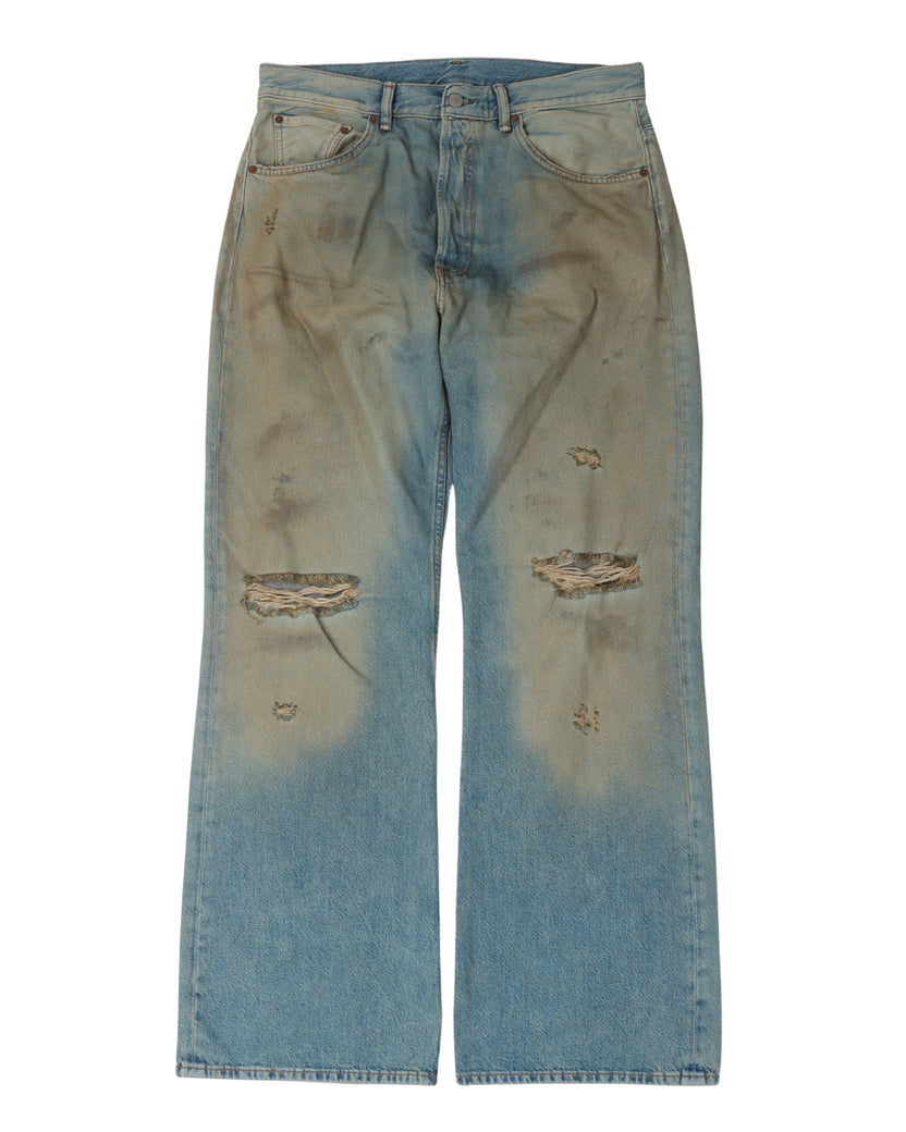 Loose Fit Distressed Jeans