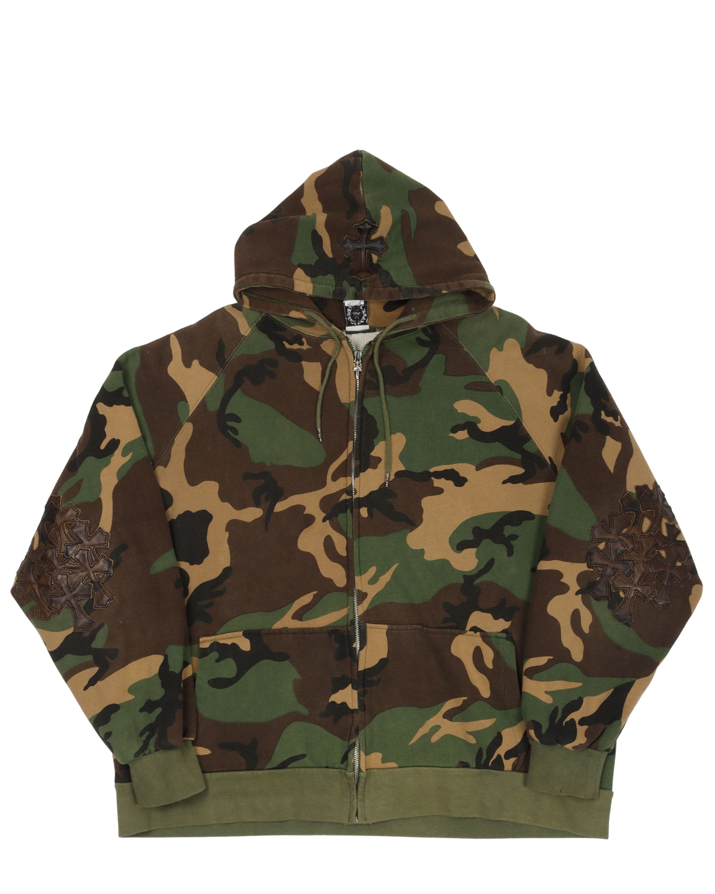 Camouflage Cross Patch Thermal Hoodie