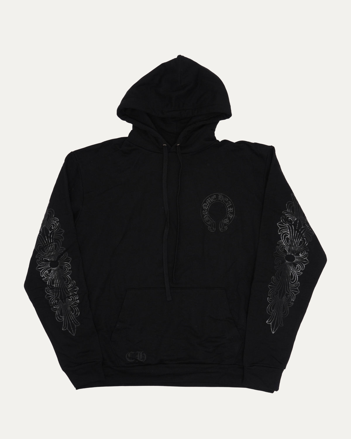 Tonal Glitter Print Horseshoe Logo Hoodie