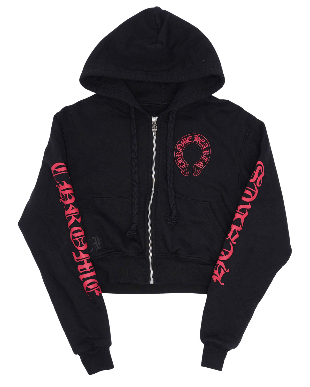 Cropped Horseshoe Logo Zip Up Hoodie
