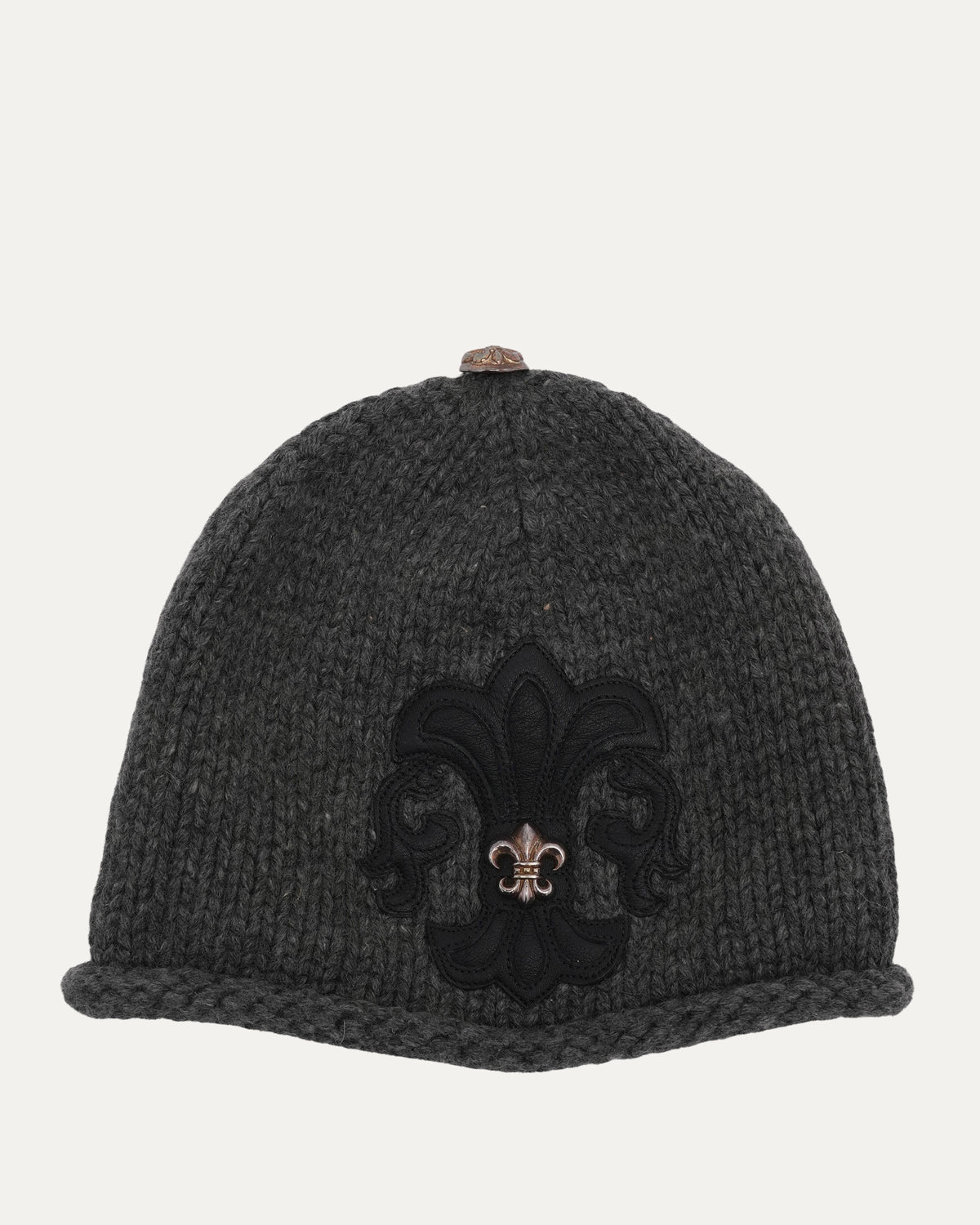 Embellished Fleur Patch Beanie