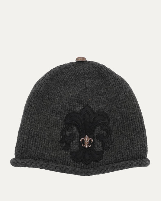 Embellished Fleur Patch Beanie