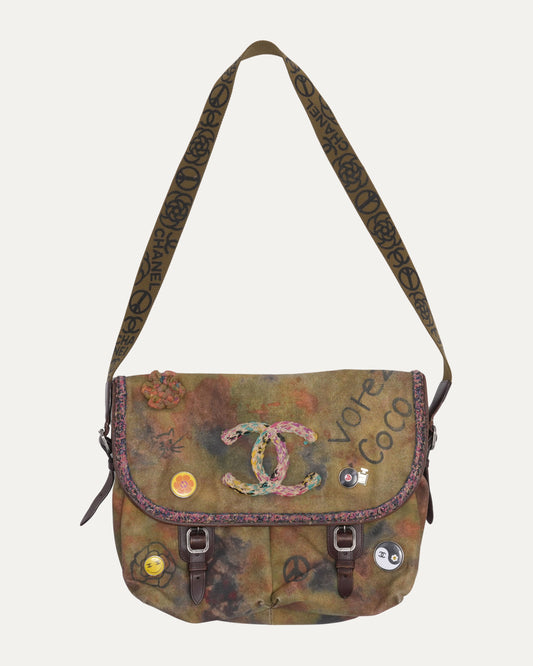 Washed Toile Graffiti On The Pavements Small Messenger Bag