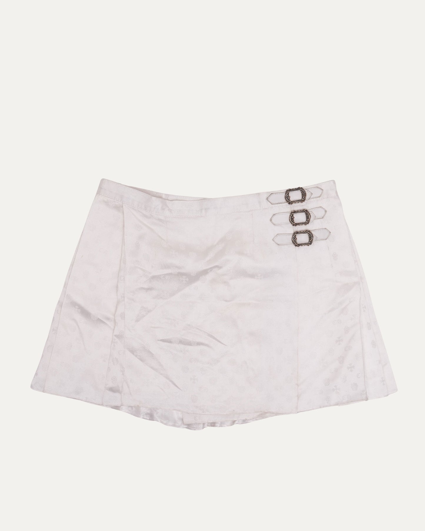 Monogram Silk Pleated Skirt