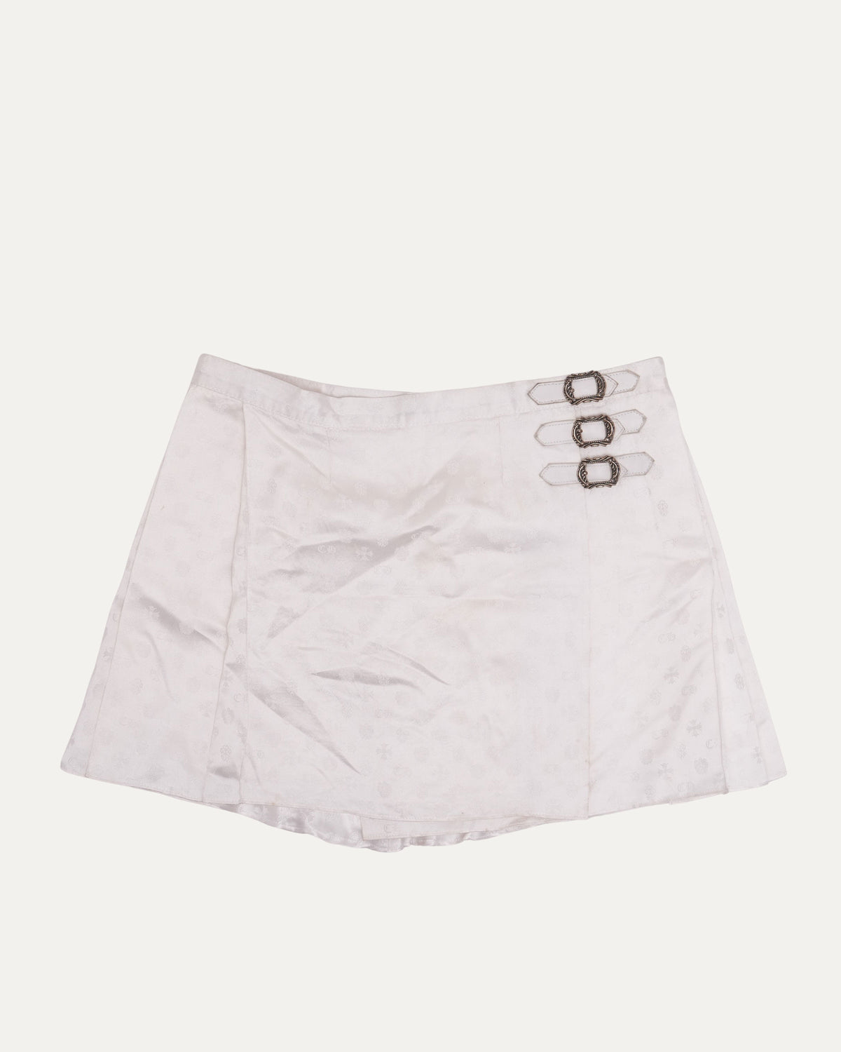 Monogram Silk Pleated Skirt