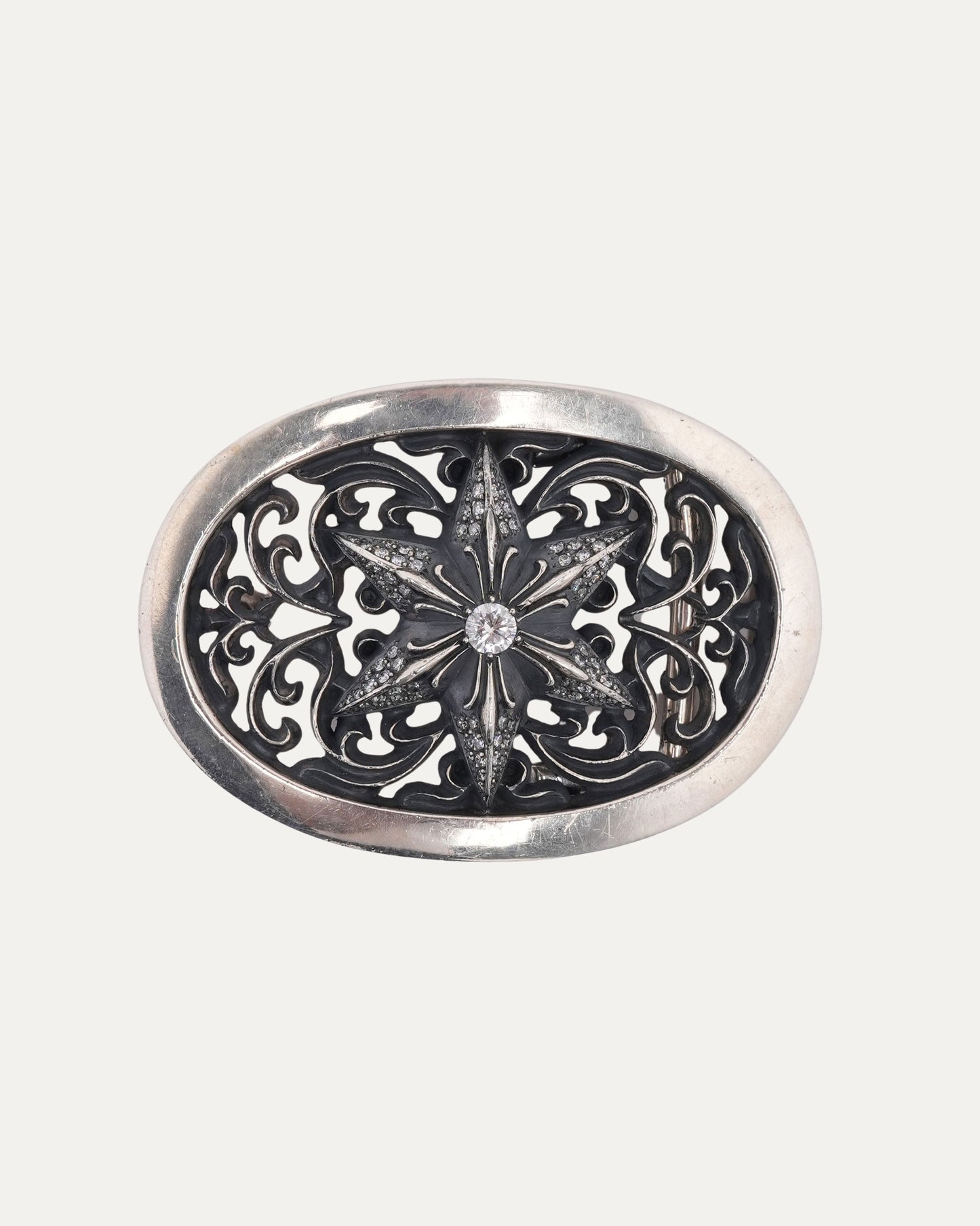 Diamond Oval Star Belt Buckle