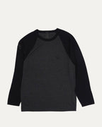 Silk Blend Cross Patch Long Sleeve Raglan T-Shirt